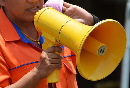 man talking on megaphone thumbnail