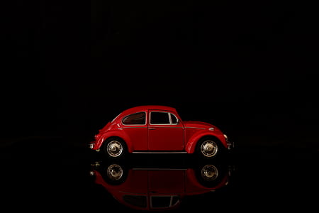 red Volkswagen Beetle scale model thumbnail