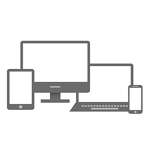black laptop and monitor illustration thumbnail