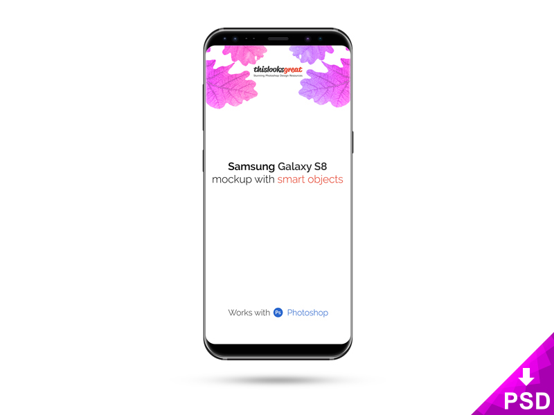 Samsung Galaxy S8 Mockup psd file