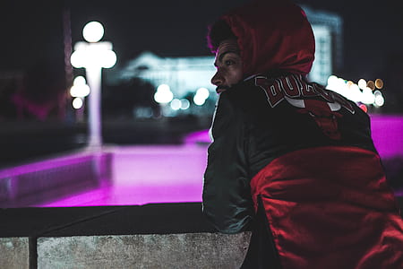 man in black and red hoodie thumbnail