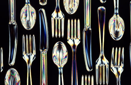 gray and brown flatware set thumbnail