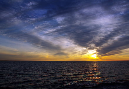 body of water during golden hour thumbnail