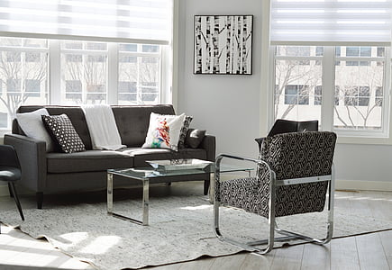 tufted gray fabric sofa set and coffee table thumbnail