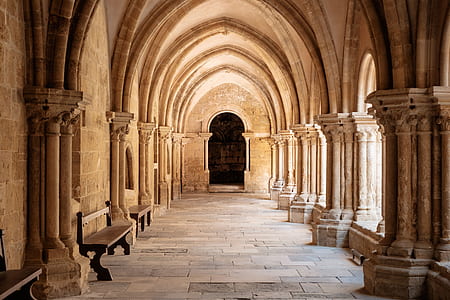 beige concrete block arch interior thumbnail
