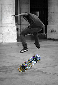 selective color photography of man flipping skateboard thumbnail