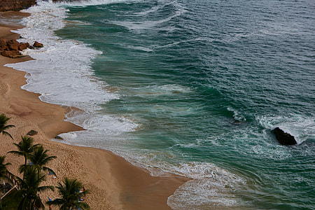aerial photography of ocean waves thumbnail