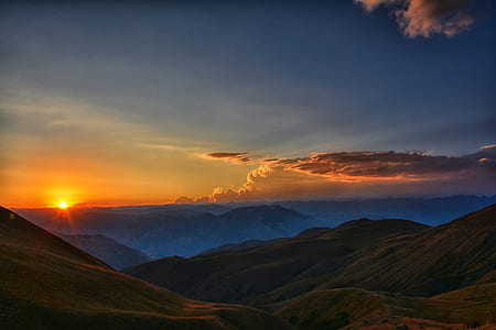 sunset photography under blue sky thumbnail