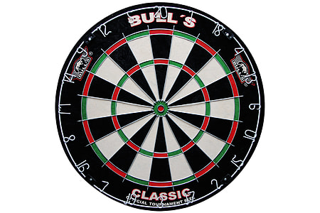 black, white, green, and red Bull's dart board thumbnail