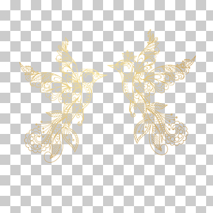 Bird Icon, Wedding elements, two beige birds PNG clipart