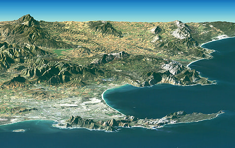 Elevation Map of Cape Town, South Africa thumbnail