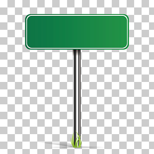 Green road sign, green and silver garden signage illustration PNG clipart
