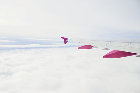 aerial photography of airplane wing thumbnail