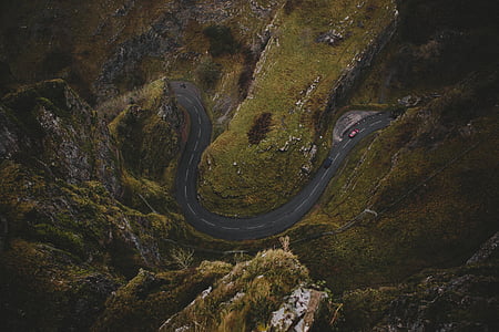 bird's-eye view photography of road thumbnail