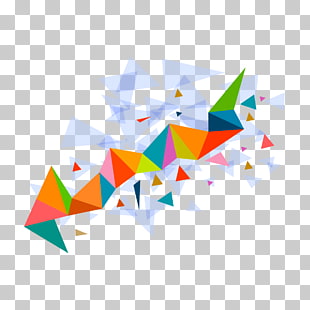 Color triangle, triangle mosaic pattern, multicolored abstract PNG clipart