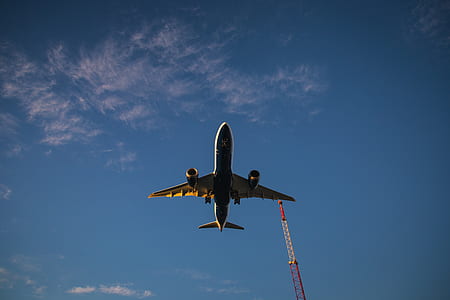 worms-eye-view of airplane thumbnail