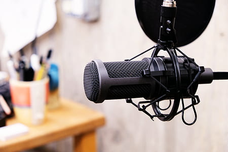 close-up photography of black condenser microphone thumbnail