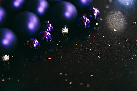 Golden and blue christmas ornaments thumbnail