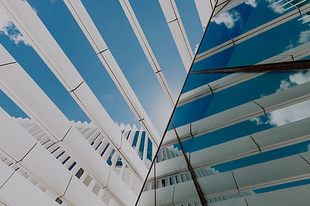 Modern white building, EDP Headquarters of architect Aires Mateus, Lisbon, Portugal thumbnail