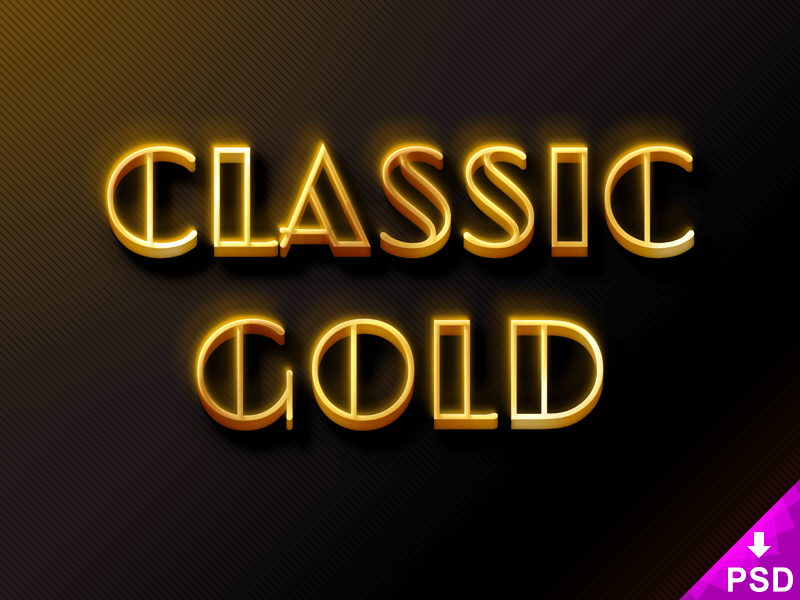 3D Classic Gold psd file