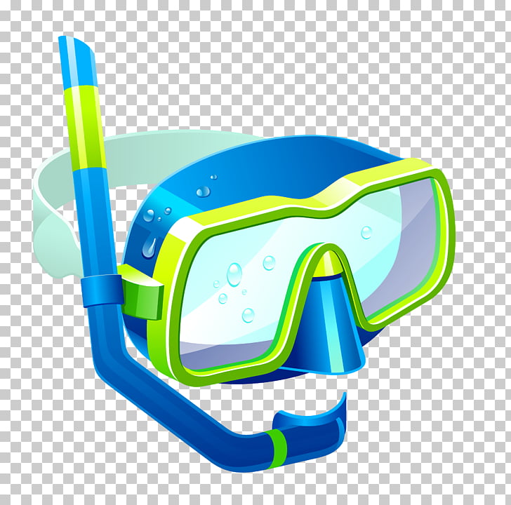 swim fins and goggles