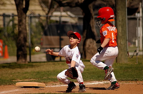 two toddler's playing baseball at daytime thumbnail