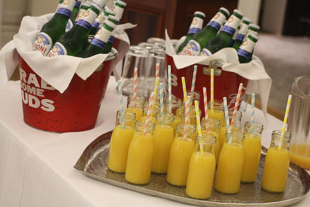view of juice in glass bottles thumbnail
