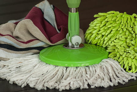 white and green floor mop thumbnail