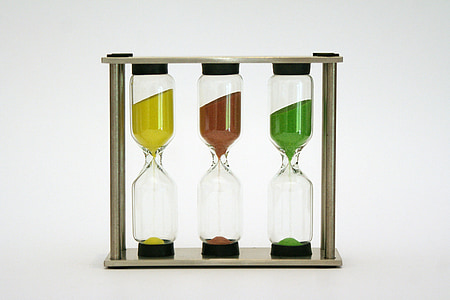 three clear hour glasses thumbnail