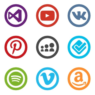 Social Network svg vector icon sets