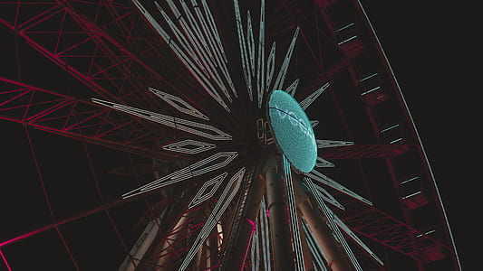 red ferris wheel during nighttime thumbnail
