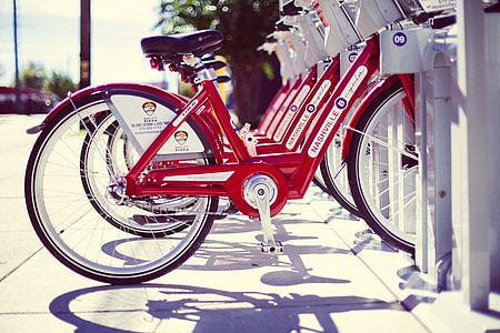 row of parked bicycles thumbnail