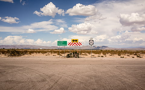 three assorted-color road signage thumbnail