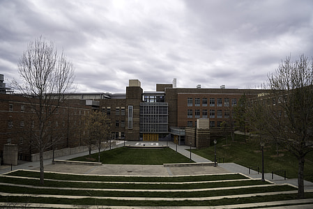 Building under clouds at Duke University in Durham, North Carolina thumbnail
