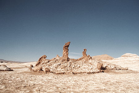 rock formation on sand during daytime thumbnail