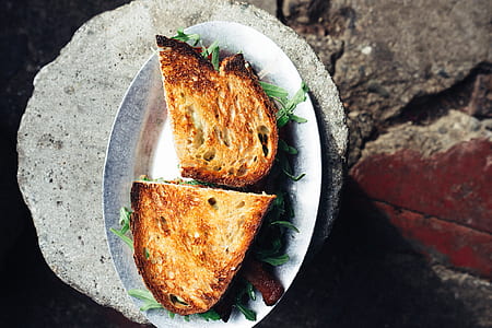 bread, food, plate, rucola thumbnail