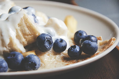 blueberries on white ceramic plate thumbnail