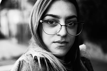 grayscale photo of woman face thumbnail