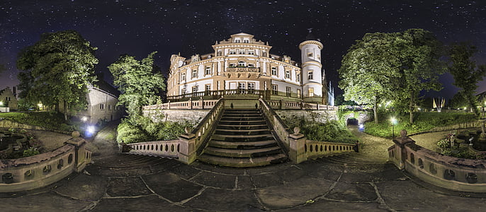 photo of white structure during nigh time thumbnail