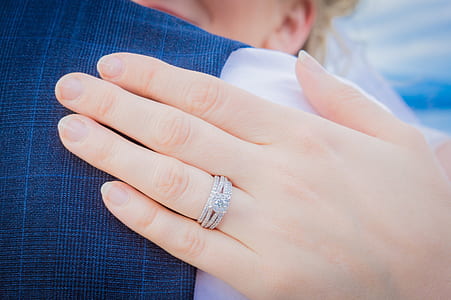 person wearing silver-colored ring thumbnail
