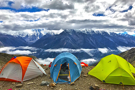 Tents in mountains thumbnail