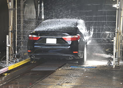 black vehicle on car wash thumbnail