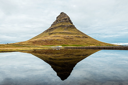 green mountain with reflection on water thumbnail