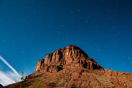low-angle photography of brown mountain thumbnail
