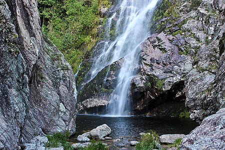 waterfalls near green grass at daytime thumbnail