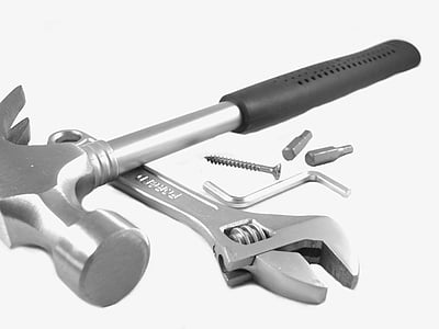 two gray claw hammer and crescent wrench thumbnail