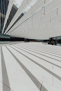 Modern white building, EDP Headquarters of architect Aires Mateus, Lisbon, Portugal thumbnail