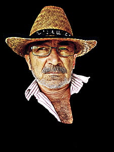 man wearing straw hat illustration thumbnail
