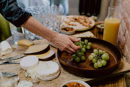 Cheese, white wine and grapes thumbnail