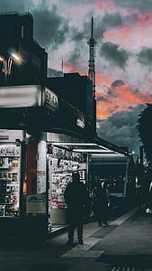city, road, dawn, people thumbnail